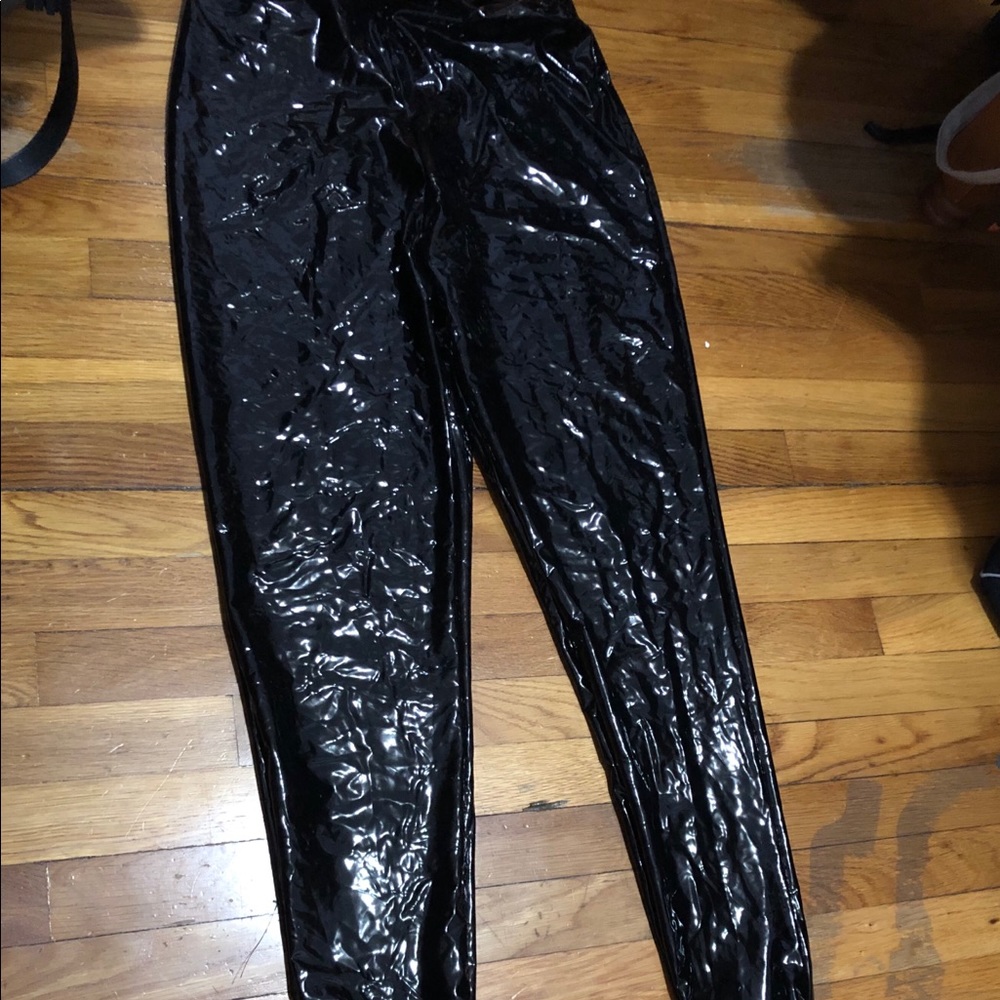 Patent leather black pants